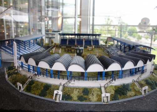 Another beautiful exhibit is this handmade stadium model of the main stadium in Aachen.