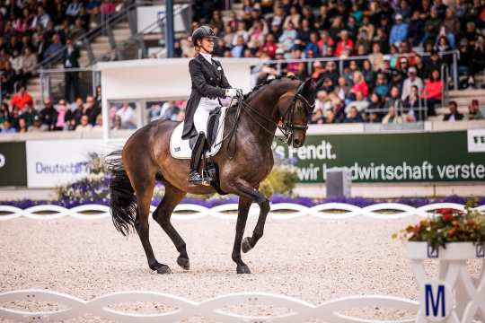 Die Deutsche Bank Preis-Siegerin 2023, Jessica von Bredow-Werndl mit TSF Dalera BB. (c) CHIO Aachen/Franziska Sack