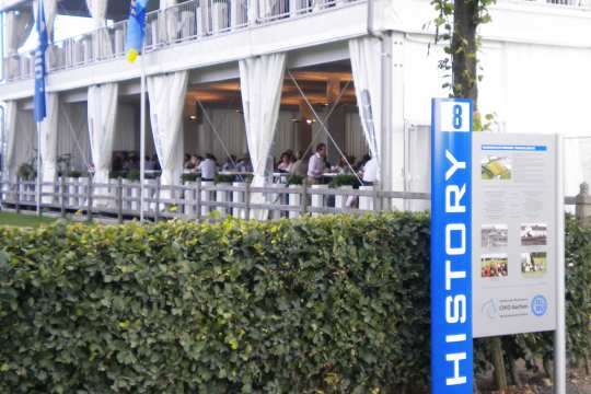 The History Tour covers 12 stations which  allow you to discover the development of the World Equestrian Festival, CHIO Aachen, from the very beginning until today. The information boards are spread all over the showground and lead you through a journey through time with exciting facts and photos.