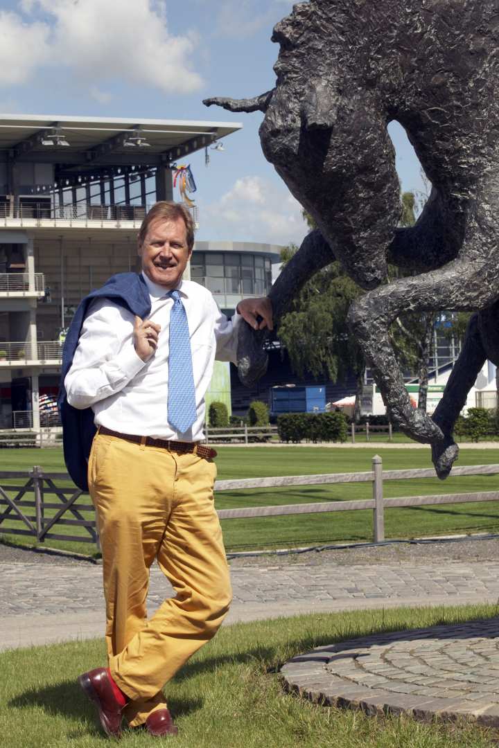 Klaus Pavel samt seines Markenzeichens der roten Socken. (Foto: CHIO Aachen/Michael Strauch).