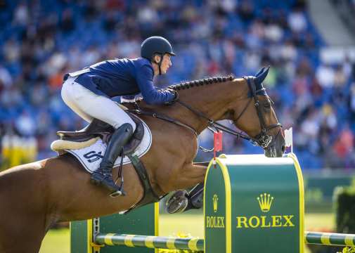 Daniel Deußer and his Killer Queen, the winning pair from the Rolex Grand Prix at the CHIO Aachen 2021. Photo: CHIO Aachen/Arnd Bronkhorst