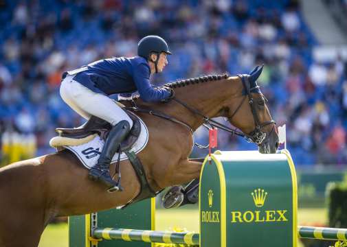 Daniel Deußer und seine Killer Queen, das Siegerpaar aus dem Rolex Grand Prix beim CHIO Aachen 2021. Foto: CHIO Aachen/Arnd Bronkhorst