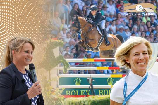 The picture shows (from left): Dorothee Schneider, Gerrit Nieberg and Meredith Michaels-Beerbaum (Graphic: CHIO Aachen)