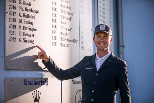 Auf die legendäre Siegertafel beim CHIO Aachen hat Gerrit Nieberg es bereits geschafft. Folgt in Spruce Meadows der nächste Coup? Foto: CHIO Aachen/ Franziska Sack