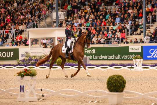 Charlotte Dujardin on Imhotep in the Deutsche Bank Prize at the CHIO Aachen 2023. Photo: Andreas Steindl