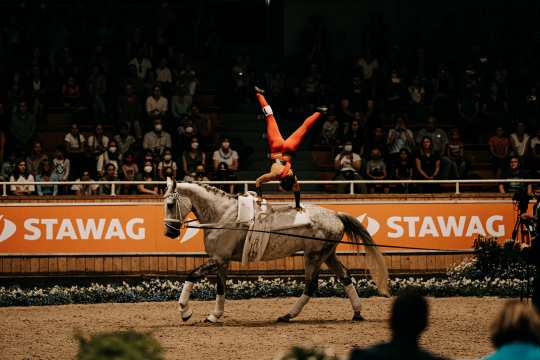 The vaulters traditionally kick off the CHIO Aachen. Photo: CHIO Aachen/ Jil Haak