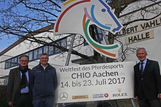 Freuen sich auf den CHIO Aachen 2017: Frank Kemperman, Otto Becker und Carl Meulenbergh.