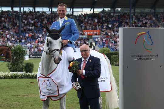 Prize giving ceremony Jumping Competition with Winning Round Photo: CHIO Aachen / Michael Strauch