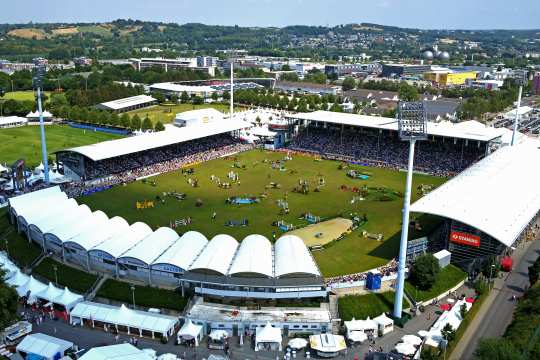 Das CHIO Aachen-Hauptstadion aus der Luft. Foto: 2pilots.de