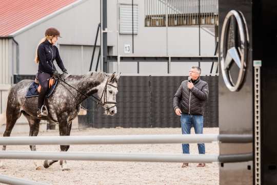 Springtraining mit Otto Becker beim 2. CHIO Aachen-Bloggertreffen. Foto: @fs_bildpoesie/ Franziska Sack