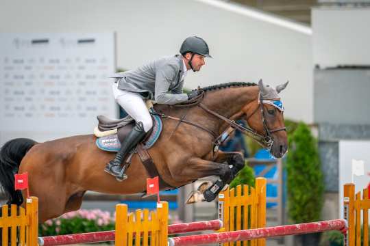 Philipp Weishaupt und Coby siegen im Stechen. Foto: Aachen International Jumping/ Arnd Bronkhorst