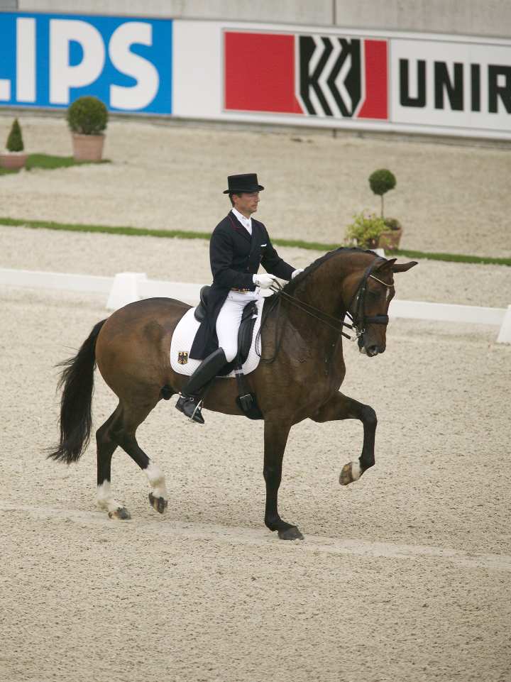 Meggle´s Weltall VA genoss seinen Lebensabend im Stall Meggle mit allen Freiheiten, die dieses Ausnahmepferd verdient hatte. Der Wallach, der 2004 in Athen mit Martin Schaudt Mannschafts-Olympiasieger wurde, verstarb 2018 im Alter von 24 Jahren.