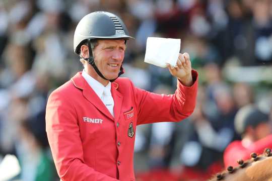 Das Foto zeigt Ludger Beerbaum bei einem seiner 35 Starts beim CHIO Aachen. Foto: CHIO Aachen/Andreas Steindl